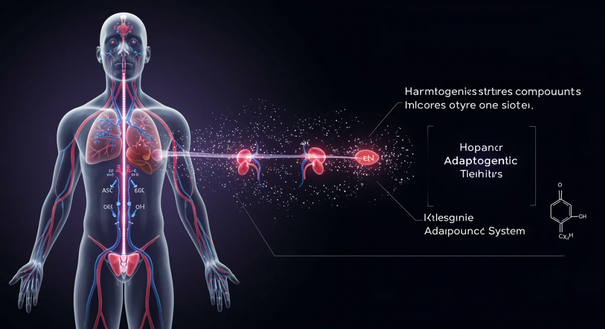 Adaptogens harmonizing the body's stress response system, promoting balance and calm.