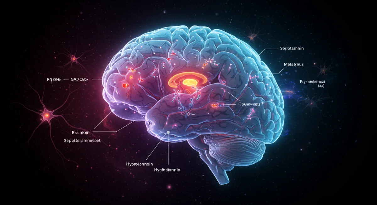 Brain activity and neurotransmitters during sleep regulation