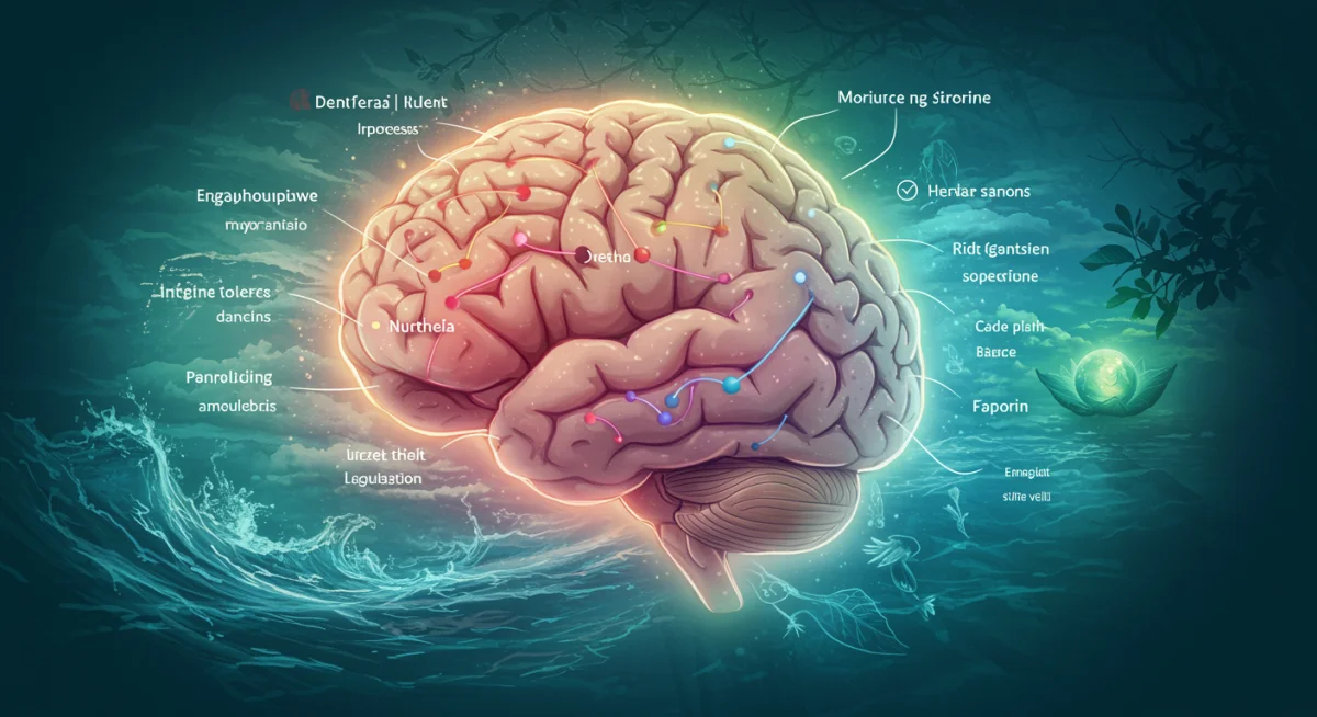 Brain infographic showing emotional regulation pathways
