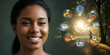 Person illustrating strong immune health through healthy lifestyle choices for 2025