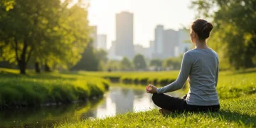 Person meditating peacefully amidst nature, symbolizing inner calm and resilience.