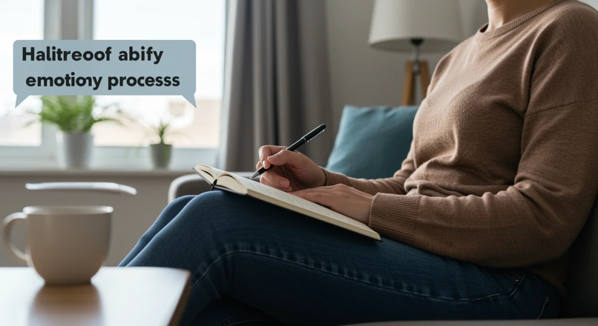 Person journaling for self-reflection and emotional processing.