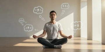 Person meditating calmly, symbolizing mindful decision-making