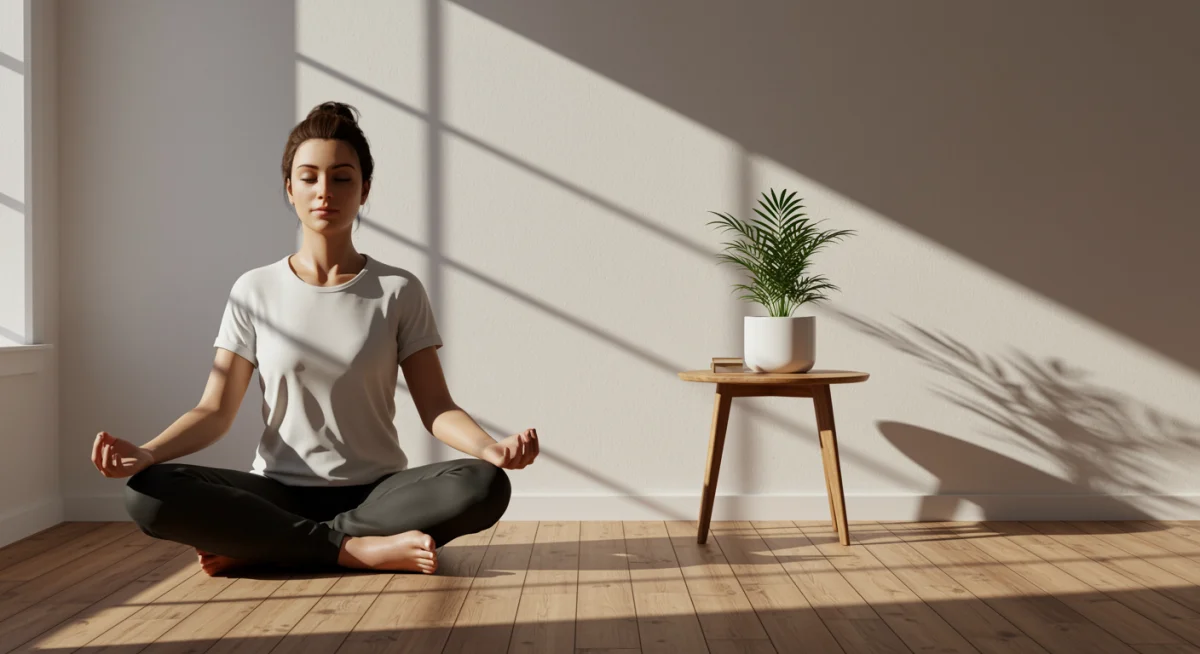 Person meditating, practicing mindfulness for inner strength