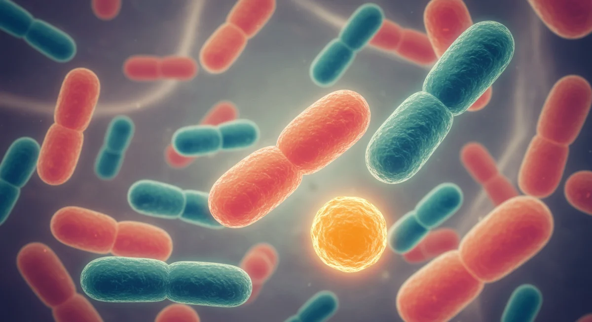 Microscopic view of probiotic strains influencing gut health