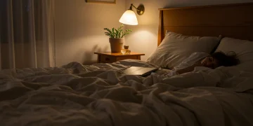 Serene bedroom with soft lighting for deeper sleep