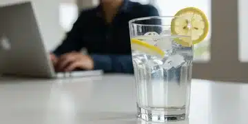 Glass of water with lemon for enhanced cognitive function