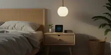 Futuristic bedroom with smart sleep technology for optimal rest