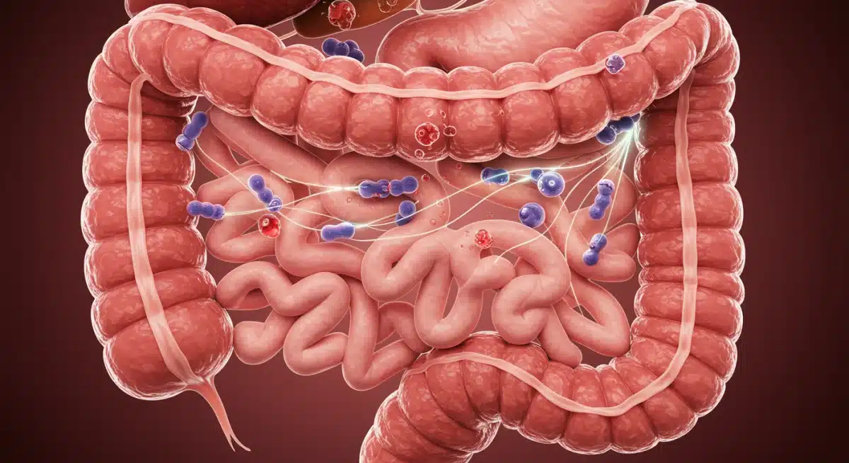 Illustration of the gut-brain axis and healthy microbiota