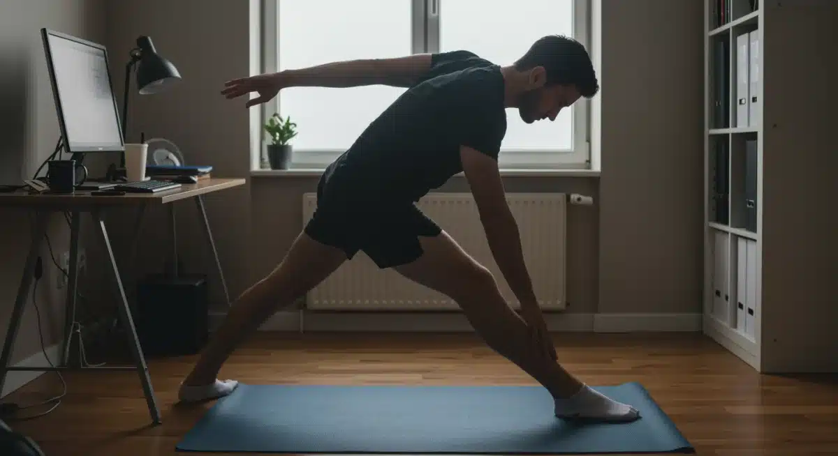Person stretching during a 10-minute work break