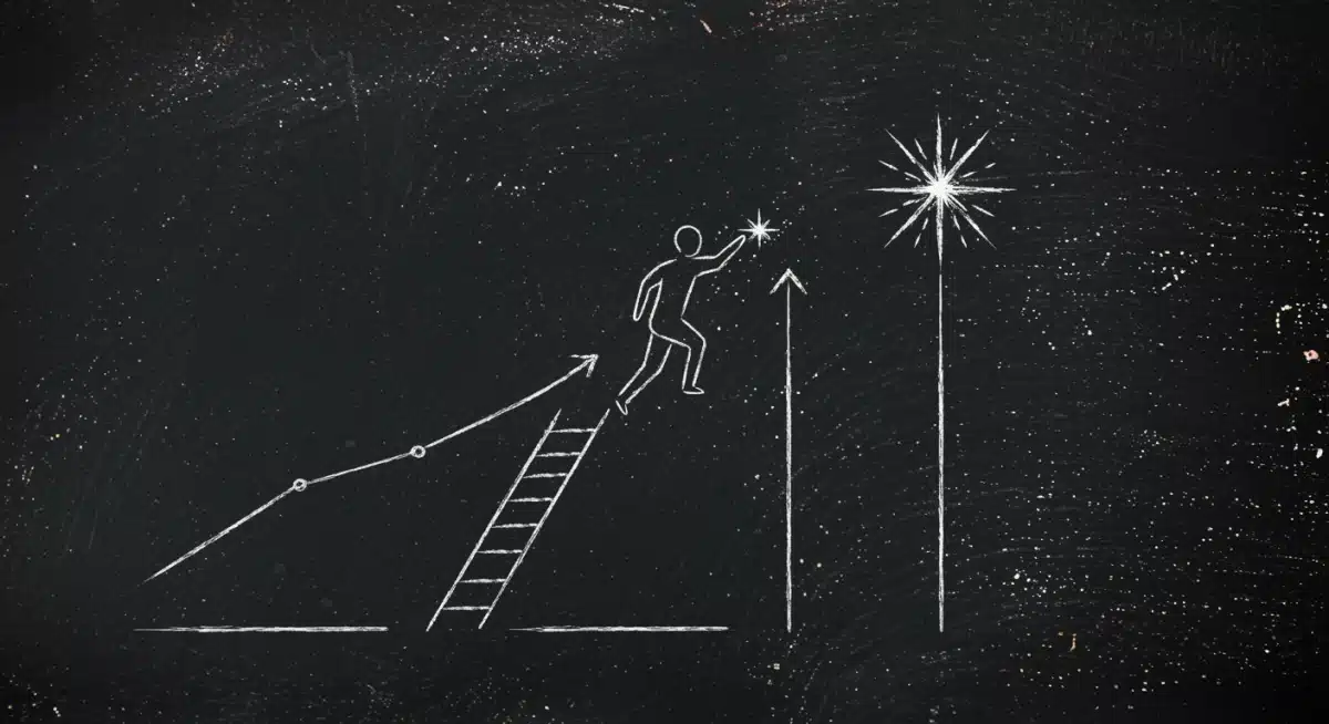 Metaphorical depiction of building momentum through small, positive habits