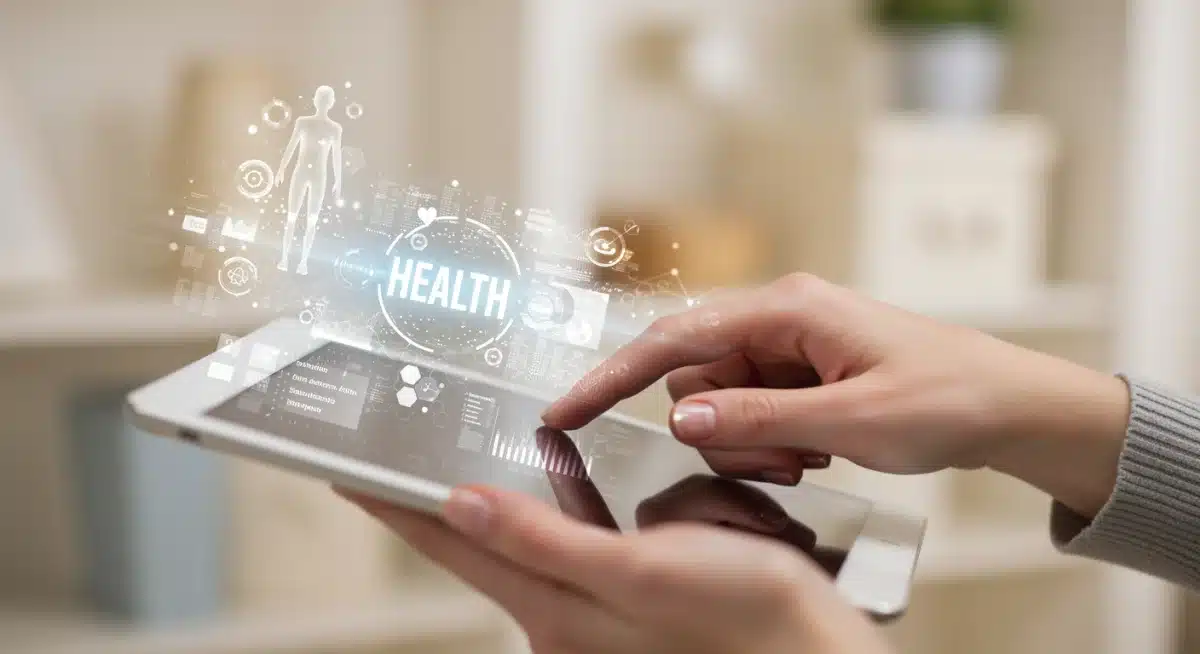 Personalized wellness plan on tablet, genetic data, customized nutrition